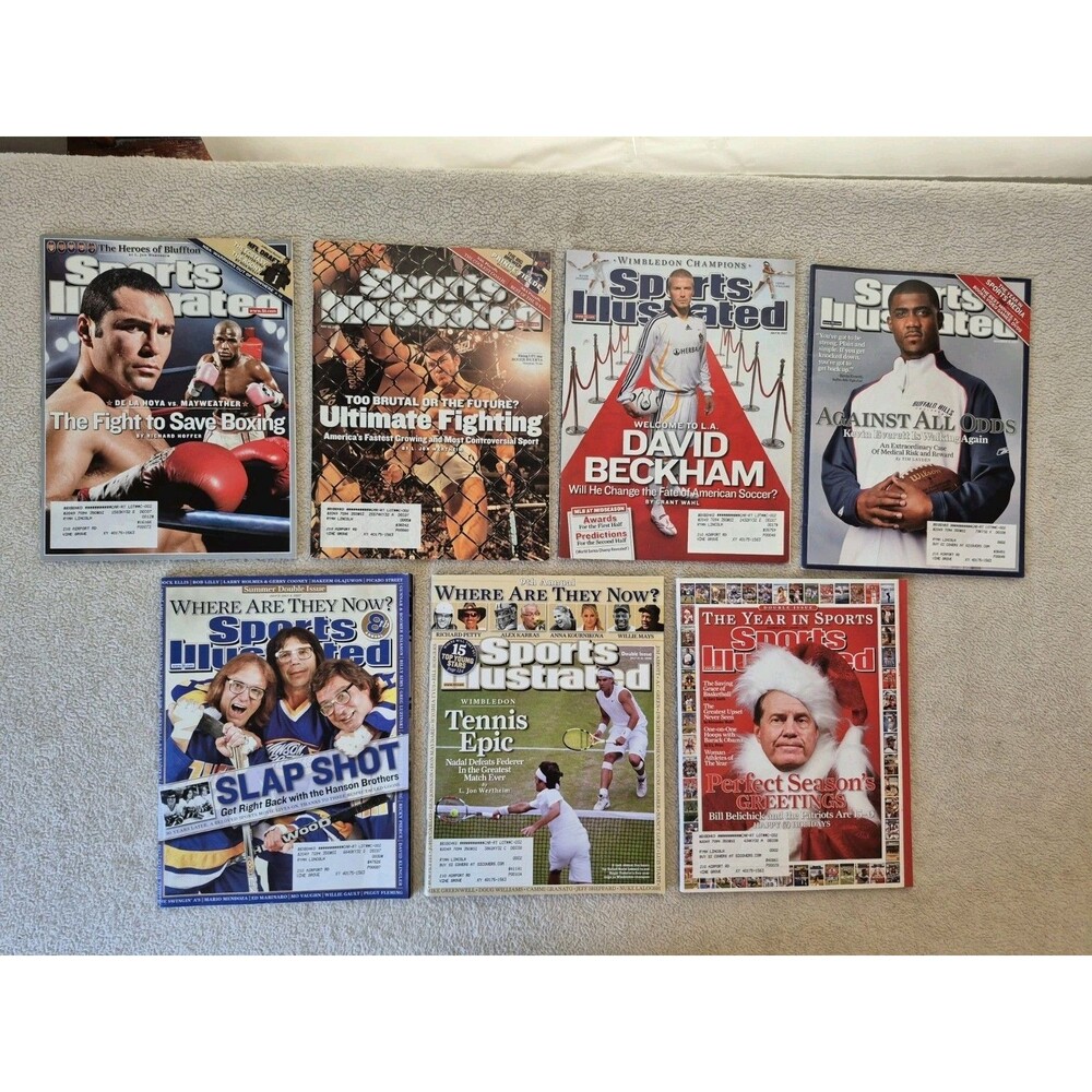Sports Illustrated 2007 Magazine Lot Mayweather De La Hoya UFC Beckham Nadal...